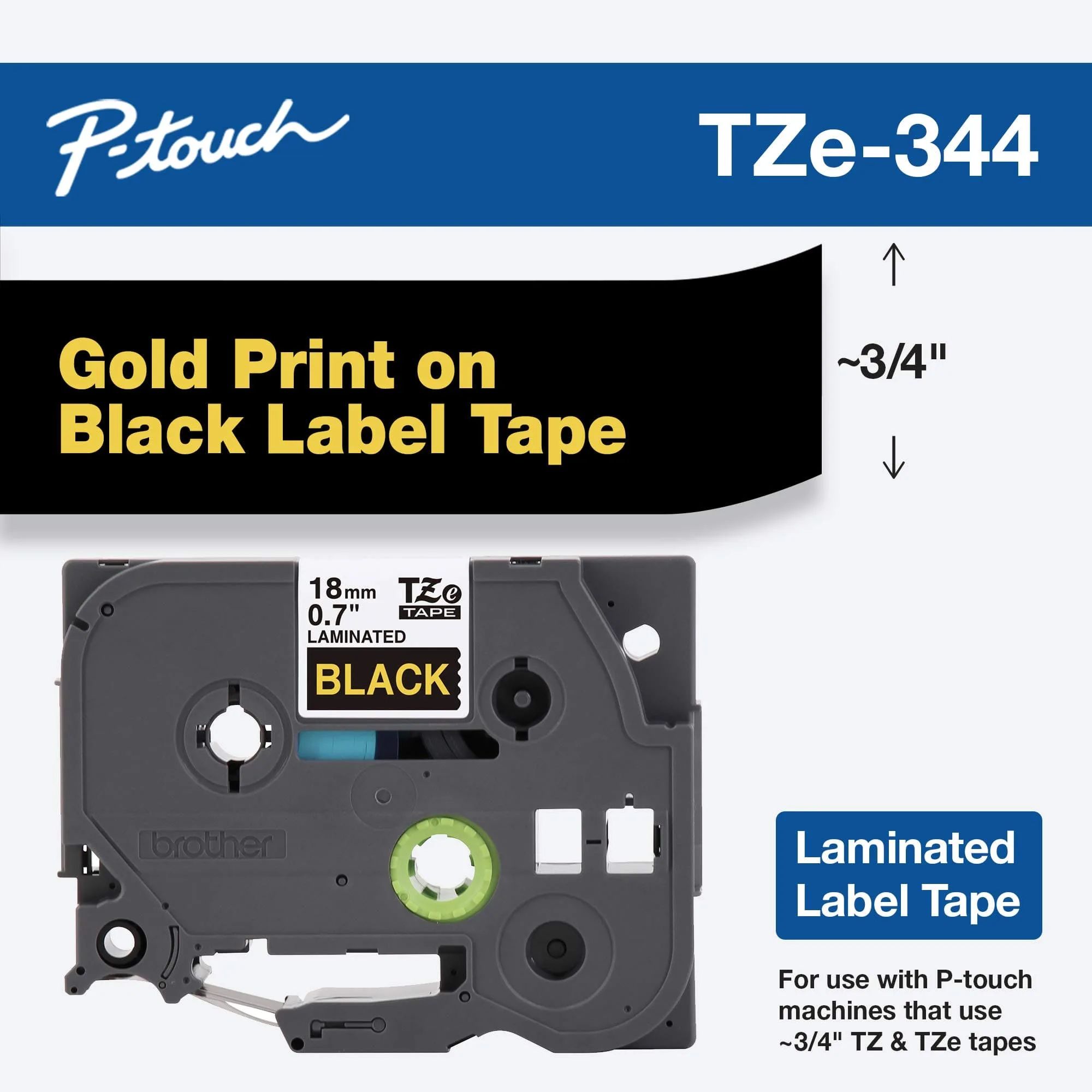 Brother P-Touch Tze-344 Tze-Tape 18
